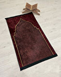Seccade Saçaklı (lateks Taban) 75x125 Ebat - Bordo