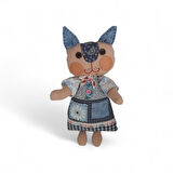 Kedi Hanım Patchwork Bez Bebek