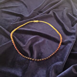 Kehribar Kolye Dereceli Küre Kesim Karışık Renkli Sertifikalı