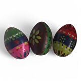 Paskalya Yumurtası El Boyama  3'lü Özel Tasarım 4