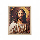İsa Portresi Ahşap Dekor