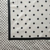 Siyah Beyaz Büyük Puantiyeli Retro Saten Fular 70x70 cm
