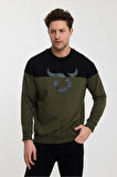 Twobull HELSİNKİ Erkek  Siyah / Haki Sweatshirt