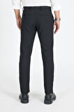 Erkek Siyah Kaliteli Esnek Likralı Bilek Boy Rahat Kesim Slim Fit Kumaş Pantolon