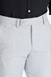 Erkek Gri Kaliteli Esnek Likralı Bilek Boy Rahat Kesim Slim Fit Kumaş Pantolon