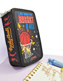 XL Jumbo Model Basketbol Kalem Kutusu Organizer Kalemkutu 3 Bölmeli Kalemlik Siyah