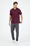Erkek Polo Yaka Desenli T-Shirt – %95 Pamuk %5 Elastan – Şık, Esnek ve Rahat Kısa Kollu Tişört 0033