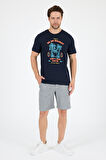 Erkek Go On Holiday Baskılı T-Shirt – %100 Pamuk – Bisiklet Yaka Kısa Kollu Rahat Erkek Tişört 0008