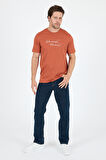 Erkek %100 Pamuk Bisiklet Yaka Kısa Kollu Baskılı T-Shirt  Rahat ve Şık Günlük Erkek Tişört 0011