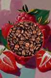 Raspberry & Strawberry Coffee Ahududu ve Çilek Aromalı Kahve Çekirdek Kahve 200 Gr