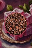 Decaf Rose Turkish Delight Coffee Kafeinsiz Güllü Lokum Aromalı Çekirdek Kahve 200 Gr