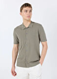 Gmg Fırenze Slim Fit Gömlek Yaka Açık Haki Erkek Gömlek GU25MSS02001