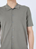 Gmg Fırenze Slim Fit Gömlek Yaka Açık Haki Erkek Gömlek GU25MSS02001