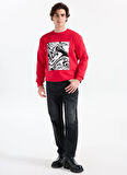 Gmg Fırenze Bisiklet Yaka Kırmızı Erkek Sweatshırt GU25MFW08034