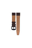 Fro LW38-43 20 mm Hakiki Deri Düz Kahve Kordon Siyah Toka