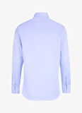 Brooks Brothers Slim Fit İtalyan Yaka Balıksırtı Desenli Mavi Erkek Gömlek BBFW24MSH006