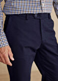 Brooks Brothers Normal Bel Normal Paça Regular Fit Lacivert Erkek Pantolon Uzun Dilli Parça Boya Chino Pantolo
