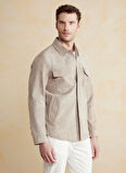 Brooks Brothers Bej Erkek Deri Ceket BBSS25MLS001