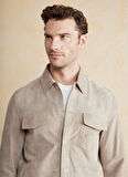 Brooks Brothers Bej Erkek Deri Ceket BBSS25MLS001