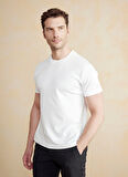 Brooks Brothers Bisiklet Yaka Kırık Beyaz Erkek T-Shirt BBSS25MTS011