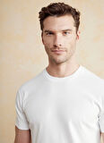 Brooks Brothers Bisiklet Yaka Kırık Beyaz Erkek T-Shirt BBSS25MTS011
