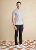 Brooks Brothers Bisiklet Yaka Gri Erkek T-Shirt BBSS25MTS011