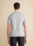 Brooks Brothers Bisiklet Yaka Gri Erkek T-Shirt BBSS25MTS011