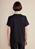 Brooks Brothers Bisiklet Yaka Siyah Kadın T-Shirt BBSS25FTS005
