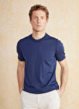 Brooks Brothers Bisiklet Yaka Standart Lacivert Erkek Kazak BBSS25MKL008