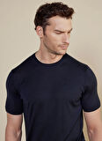Brooks Brothers Bisiklet Yaka Standart Lacivert Erkek Kazak BBSS25MKL018