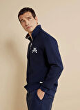 Brooks Brothers Bato Yaka Lacivert Erkek Sweatshırt BBSS25MSW002