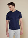 Brooks Brothers Bisiklet Yaka Lacivert Erkek T-Shirt BBSS25MTS011
