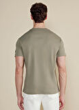 Brooks Brothers Bisiklet Yaka Açık Haki Erkek T-Shirt BBSS25MTS011