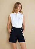 Brooks Brothers Standart Balıkçı Yaka Beyaz Kadın Gömlek BBSS25FSH005