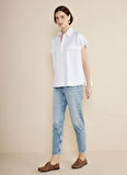 Brooks Brothers Yüksek Bel Düz Paça Mom Fit Mavi Kadın Denim Pantolon BBSS25FDP003