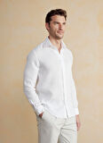 Brooks Brothers Slim Fit İtalyan Yaka Beyaz Erkek Gömlek BBSS25MSH014