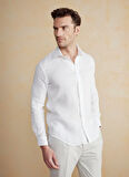 Brooks Brothers Slim Fit İtalyan Yaka Beyaz Erkek Gömlek BBSS25MSH014