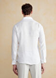 Brooks Brothers Slim Fit İtalyan Yaka Beyaz Erkek Gömlek BBSS25MSH014