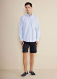 Brooks Brothers Regular Fit Düğmeli Yaka Mavi Erkek Gömlek BBSS25MSH008