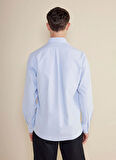 Brooks Brothers Regular Fit Düğmeli Yaka Mavi Erkek Gömlek BBSS25MSH008
