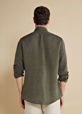 Brooks Brothers Regular Fit Düğmeli Yaka Haki Erkek Gömlek BBSS25MSH012