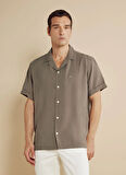 Brooks Brothers Regular Fit Apaş Yaka Haki Erkek Gömlek BBSS25MSH022