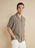 Brooks Brothers Regular Fit Apaş Yaka Haki Erkek Gömlek BBSS25MSH022