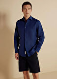Brooks Brothers Regular Fit Klasik Yaka Lacivert Erkek Gömlek BBSS25MSH004