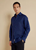 Brooks Brothers Regular Fit Klasik Yaka Lacivert Erkek Gömlek BBSS25MSH004