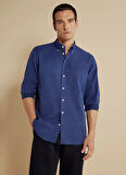 Brooks Brothers Regular Fit Düğmeli Yaka Lacivert Erkek Gömlek BBSS25MSH011