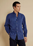 Brooks Brothers Regular Fit Düğmeli Yaka Lacivert Erkek Gömlek BBSS25MSH011