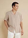 Brooks Brothers Regular Fit Apaş Yaka Koyu Bej Erkek Gömlek BBSS25MSH022