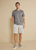 Gri Erkek Bisiklet Yaka Standart T-Shirt BBSS25MTS021