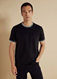 Brooks Brothers Bisiklet Yaka Siyah Erkek T-Shirt BBSS25MTS024